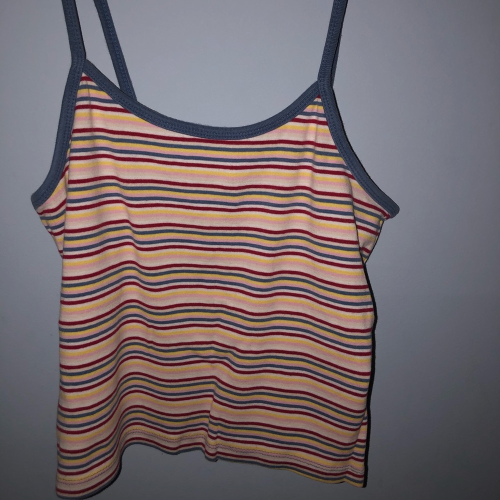 Colorful striped tank top/cropped.
